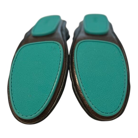 TIEKS by Gavrieli Black Leather Ballet Flats Sz. 6 Foldable Designer Shoes - Picture 2 of 8